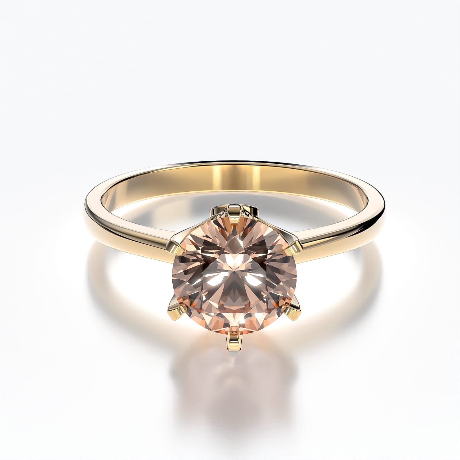 The Journey Collection | Solitaire Engagement Ring: gold, morganite